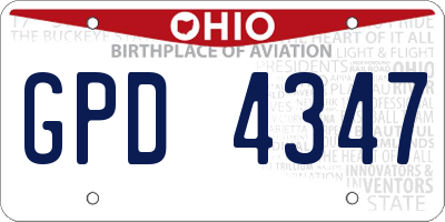 OH license plate GPD4347