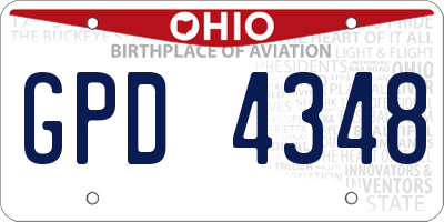 OH license plate GPD4348