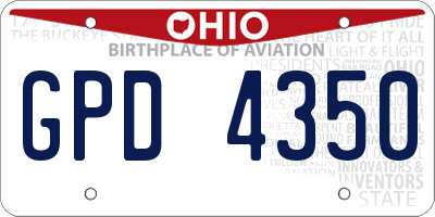 OH license plate GPD4350