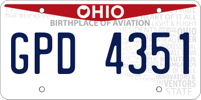 OH license plate GPD4351