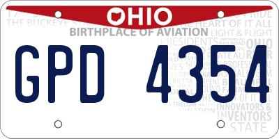 OH license plate GPD4354