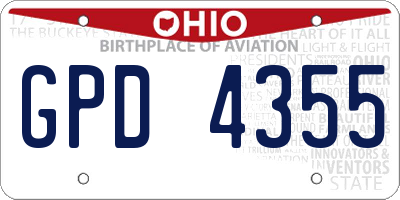 OH license plate GPD4355