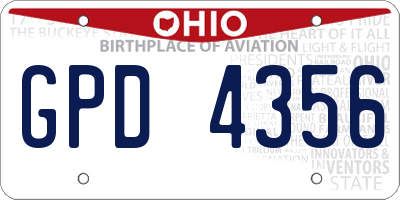 OH license plate GPD4356