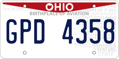 OH license plate GPD4358