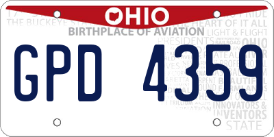 OH license plate GPD4359