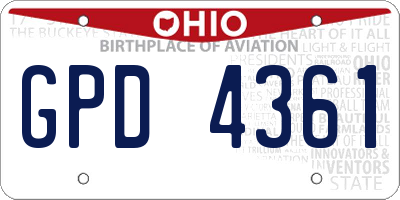 OH license plate GPD4361