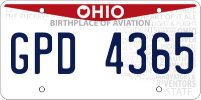 OH license plate GPD4365