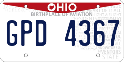 OH license plate GPD4367