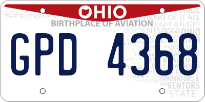 OH license plate GPD4368