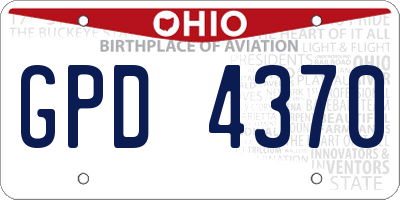 OH license plate GPD4370