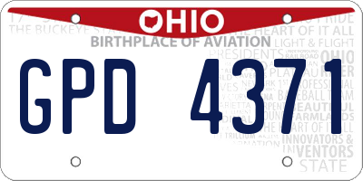 OH license plate GPD4371