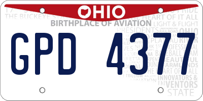 OH license plate GPD4377