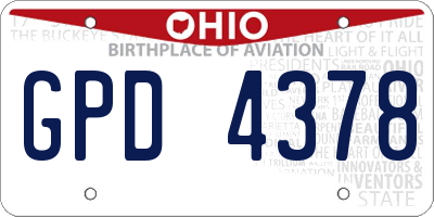 OH license plate GPD4378