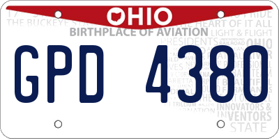 OH license plate GPD4380