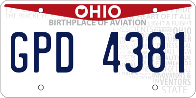 OH license plate GPD4381