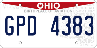OH license plate GPD4383