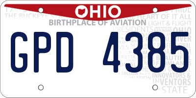 OH license plate GPD4385