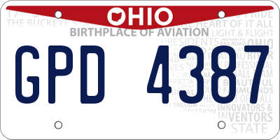OH license plate GPD4387