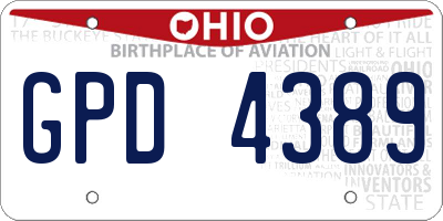 OH license plate GPD4389