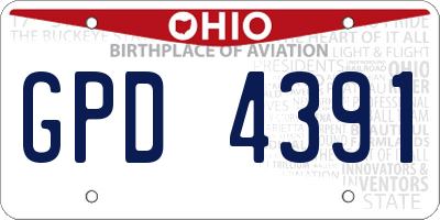 OH license plate GPD4391