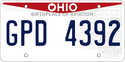 OH license plate GPD4392