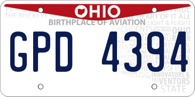 OH license plate GPD4394