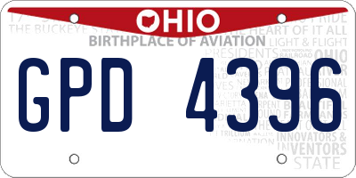 OH license plate GPD4396