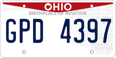 OH license plate GPD4397