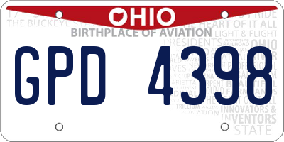 OH license plate GPD4398