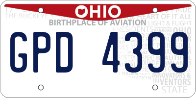OH license plate GPD4399