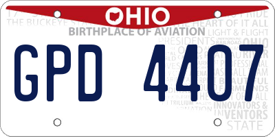 OH license plate GPD4407
