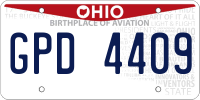 OH license plate GPD4409