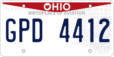 OH license plate GPD4412