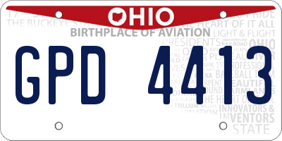 OH license plate GPD4413