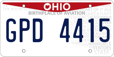 OH license plate GPD4415