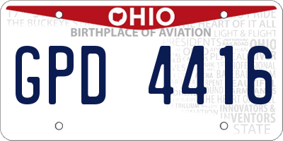 OH license plate GPD4416