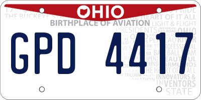OH license plate GPD4417