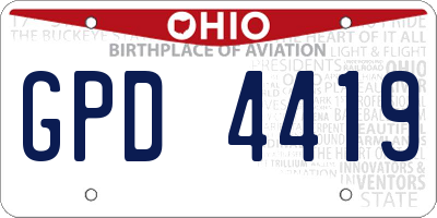 OH license plate GPD4419