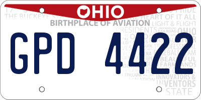 OH license plate GPD4422