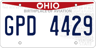 OH license plate GPD4429