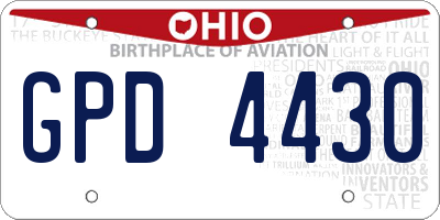 OH license plate GPD4430