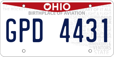 OH license plate GPD4431