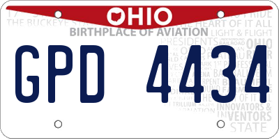 OH license plate GPD4434