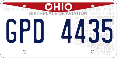 OH license plate GPD4435
