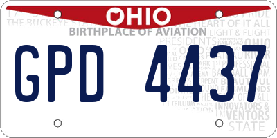 OH license plate GPD4437