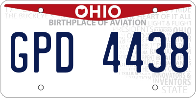OH license plate GPD4438