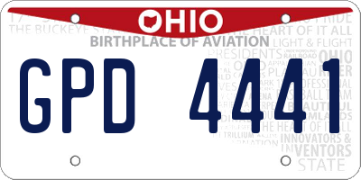 OH license plate GPD4441