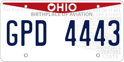 OH license plate GPD4443