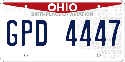 OH license plate GPD4447