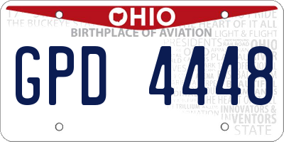 OH license plate GPD4448